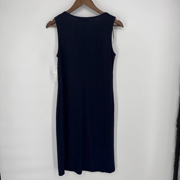 R&M Richards Womens Size 8 Navy Blue Floral Necklace Jacket & Dress Set Cocktail - Picture 6 of 12